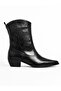 Women's Black Shiny Leather Heeled Cowboy Boots - 3