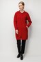 Women's Hooded Basic Long Wool Cardigan Red - 2