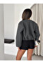 Women's Cashmere Zippered Crop Bomber Jacket - 2