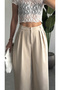 Women's Cream Pleated High Waist Wide Leg Extra Loose Palazzo Fabric Trousers - 3