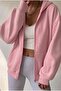 Unisex Soft Textured Oversize 3 Thread Zipper Sweatshirt