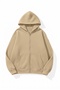 Unisex Soft Textured Oversize 3 Thread Zipper Sweatshirt - 2