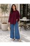 Women's Oversized Slit Long Sleeve Loose Blouse - 3