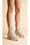 Side Zippered Lace-Up High Thick Heeled Women's Long Boots - 3
