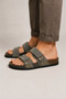 Unisex Velcro Slippers Khaki - 4