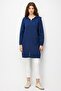 Women's Hooded Basic Long Wool Cardigan Indigo