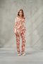 Women's Floral Patterned Satin Long Sleeve Pajama Set with Shirt Sakura & V-Neck Dowry Satin Pajamas, Bridal Pajamas - 5