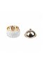 Metal Date Jar With Lid - 10 Cm Diameter - Small Size - Light Gold-White - 3