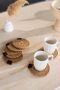 Jute Straw Coaster Set |   4 Piece Leather Label Washable Coasters (5 Colors) - 3