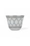 Mesh Coffee Cup Set 6-Piece White & Silver – Geometric Lattice Pattern Ceramic Cups with Shiny Silver Rim, Dishwasher-Safe Premium Tableware for Home, Office & Special Occasions - 2