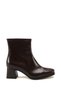 Women's Heeled Boots 00120025 Brown Wrinkled Patent Leather - 7
