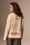 Yoia Women's Organic Cotton Long Sleeve Printed Beige T-Shirt - 2