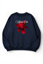 Unisex Soft Textured Chi Alpha Printed Design Oversize 3 Thread Crew Neck Sweatshirt