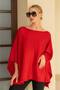Boat Neck Poncho Form Batwing Sleeve Oversize Loose Soft Textured Knitwear Sweater Aw26Kz00027