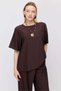 Women's Crinkle Textured Crew Neck Blouse - 3