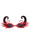 Black Horned Red Color Flaming Party Glasses 21X10 cm Bx40 - 3