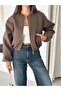 Drawstring Bomber Women's Cashmere Jacket - 6