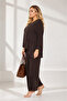 Plus Size Layered Asymmetrical Blouse and Wide Leg Women's Bottom-Top Two-Piece Set - 4