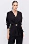 Women's Metal Buckle Detailed Blouse - 3