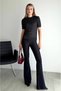 Crew Neck Glitter Hair Braid Pattern Short Sleeve Slim Fit Knitwear Blouse Aw26Bz0005 - 4