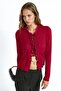 Special Yarn Perforated Knitwear Cardigan with Flounces - 2