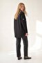 Black stone embroidered oversize shirt - 4
