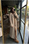 Women's Velora Gold Button Detailed Openwork Knit Maxi Knitwear Cardigan - 6