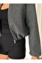 Drawstring Bomber Women's Cashmere Jacket - 8