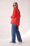 Red long sleeve button shirt - 2