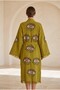 Women's Muslin Long Kaftan with Evil Eye Motif Bohemian Kimono - 2