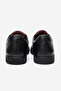 Men's flat sole laceless elastic casual shoes genuine leather saddle black - 5