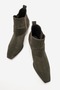 Felia Genuine Leather Elastic Pull-On Women's Boots Khaki Suede - 4