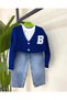 Tri̇ko Hirka White Jacket and Jeans Triple Boy's Suit - 2