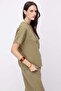 Women's Crew Neck Off-Shoulder Short Sleeve Linen Blouse - 4