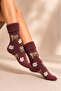 Women's Patterned Curly Cotton Socks 4-Piece Socks - 2