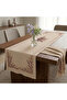 Flora Wild Flowers 1Pc Runner Tablecloth Beige Plum Embroidery Look Botanical Patterned Decorative Decorative Living Room Kitchen Decor Digital Printing - 7