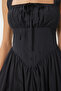 Corset Look Poplin Midi Dress Lub0224 Black - 5