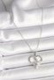 316L Steel Silver Color Chain Zircon Stone Detailed Heart Model Women's Necklace - 3