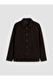 Özmarka New Season Plum Regular Fit Shirt Collar Men's Cashmere Jacket - 7