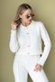Polo Collar Gold Button Detailed Belted High Waist Spanish Leggings Knitwear Top and Bottom Set Aw26Au0002 - 4