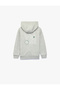 Long Sleeve Three Thread Pockets Zipper Printed Hooded Cardigan - 2
