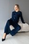 Polo Collar Gold Button Detailed Belted High Waist Spanish Leggings Knitwear Top and Bottom Set Aw26Au0002 - 3