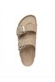 Mk205 Beige Genuine Leather Full Covered Cork Sole Double Buckle Unisex Orthopedic Slippers - 5