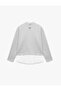 Layered Back Window Detail Buttoned High Collar Long Sleeve Sweatshirt - 2