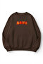 Unisex Soft Textured Strawberry Love Printed Design Oversize 3 Thread Crew Neck Sweatshirt