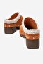 Zerlinda Women's Genuine Leather Clogs Slippers Orange Suede - 3