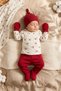 100% Cotton Cherry Patterned Baby Girl 7-Piece Hospital Discharge and Bodysuit Set - Ecru/Red - 2