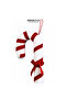 Christmas Ornament Cane with Velvet Candy Bow Red and White 35 cm - 2