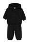 Rabbit Printed Hooded Basic Set for 6-18 Months - Black