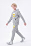 3 Thread Printed Winter Kangaroo Pocket Hooded Boys' 2-Piece Tracksuit Set 4 Pieces - 2